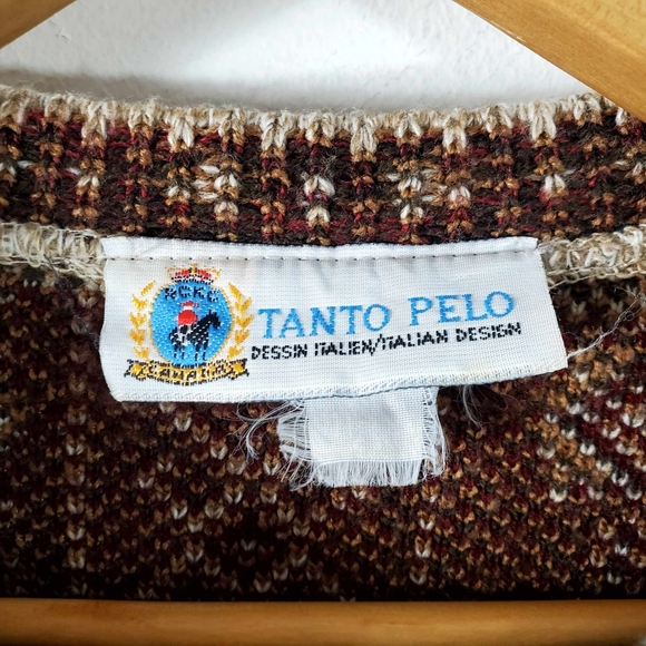 Vintage Tanto Pelo Italian Design Knit Sweater, 90's Style ltalian Cardigan - Picture 5 of 7